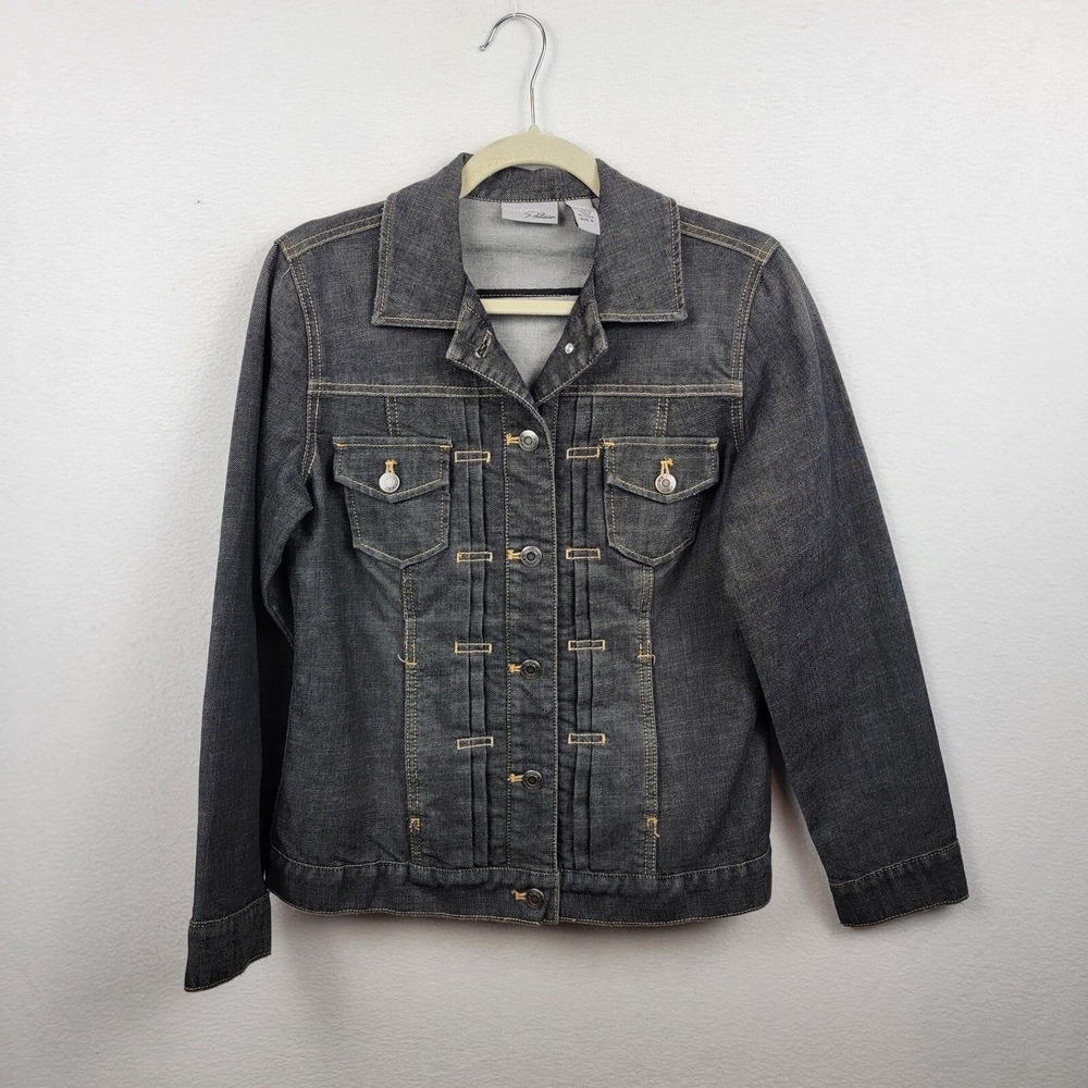 Chico's Platinum Denim Jean Jacket Size 0 / Small Dark Denim